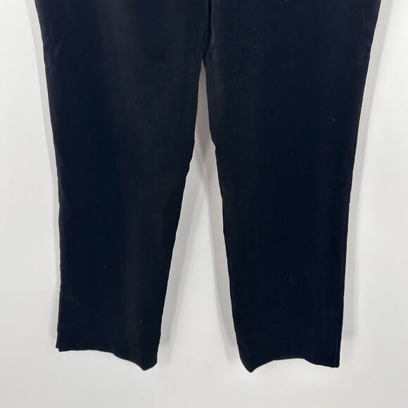 Vince Size L Velvet Pants Black Pull on Split Hem Ankle High Rise Crop - Picture 12 of 12